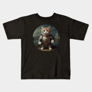 Cute cat knight Kids T-Shirt